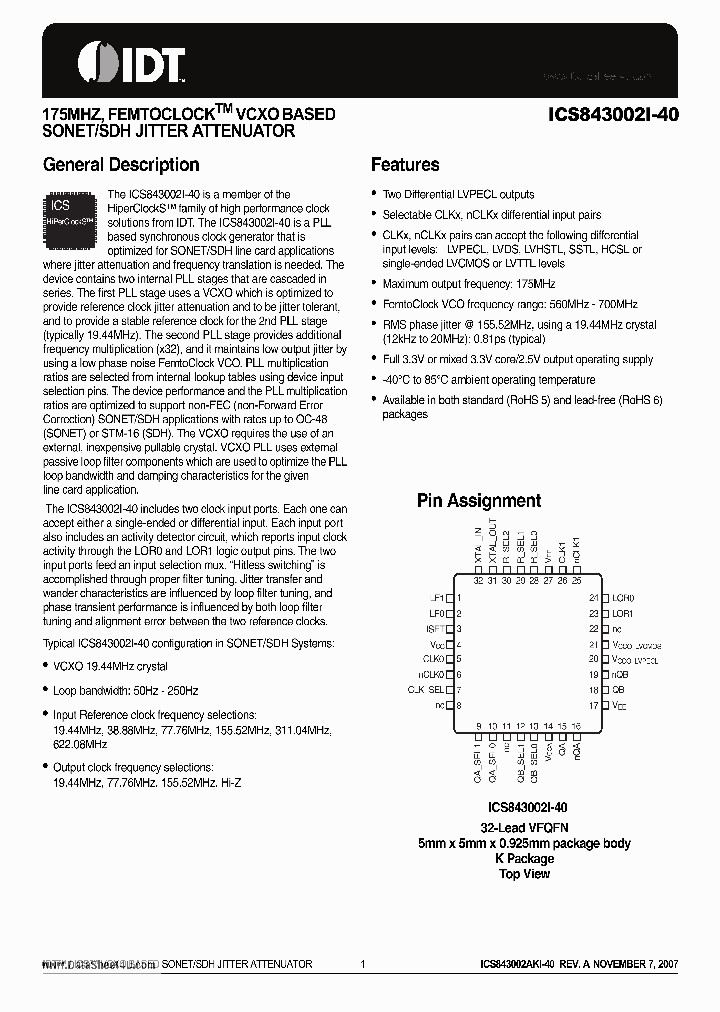 ICS843002I-40_251280.PDF Datasheet