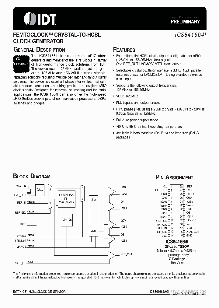 ICS841664I_251271.PDF Datasheet