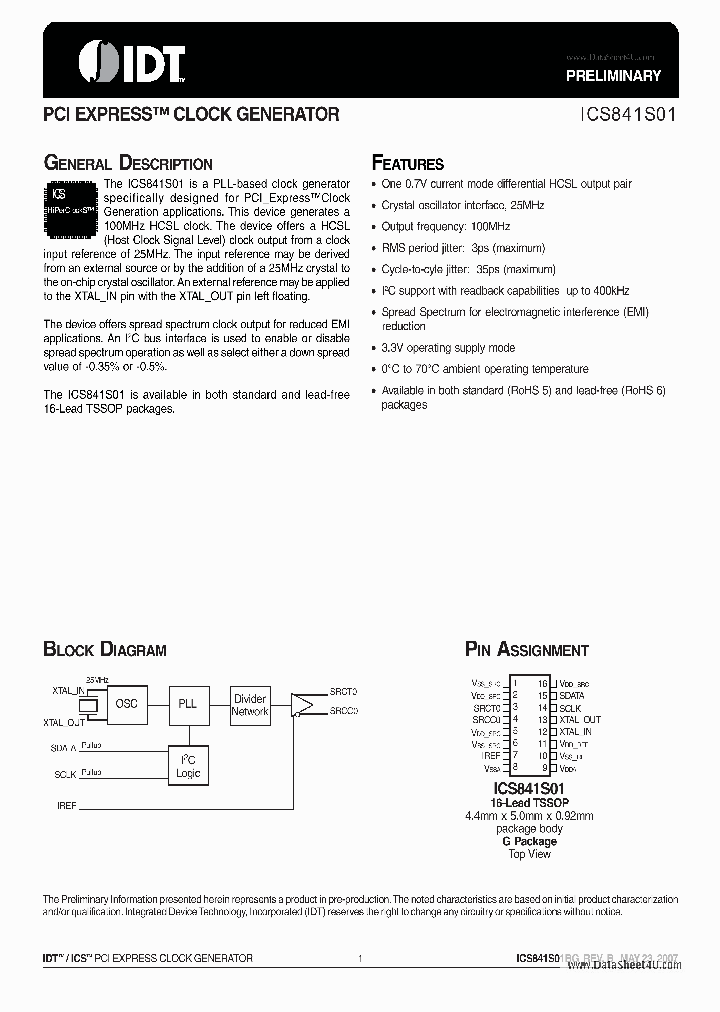ICS841S01_251272.PDF Datasheet