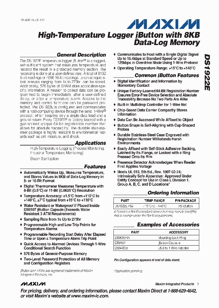 DS1922E11_615643.PDF Datasheet