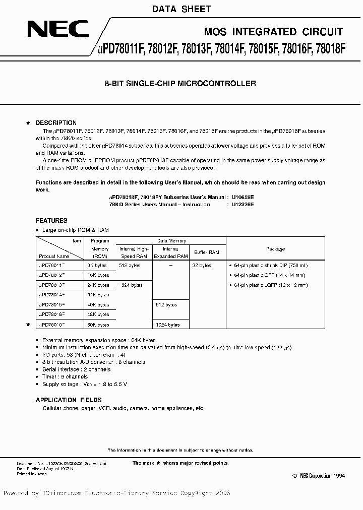 UPD78012FCW-XXX_349789.PDF Datasheet