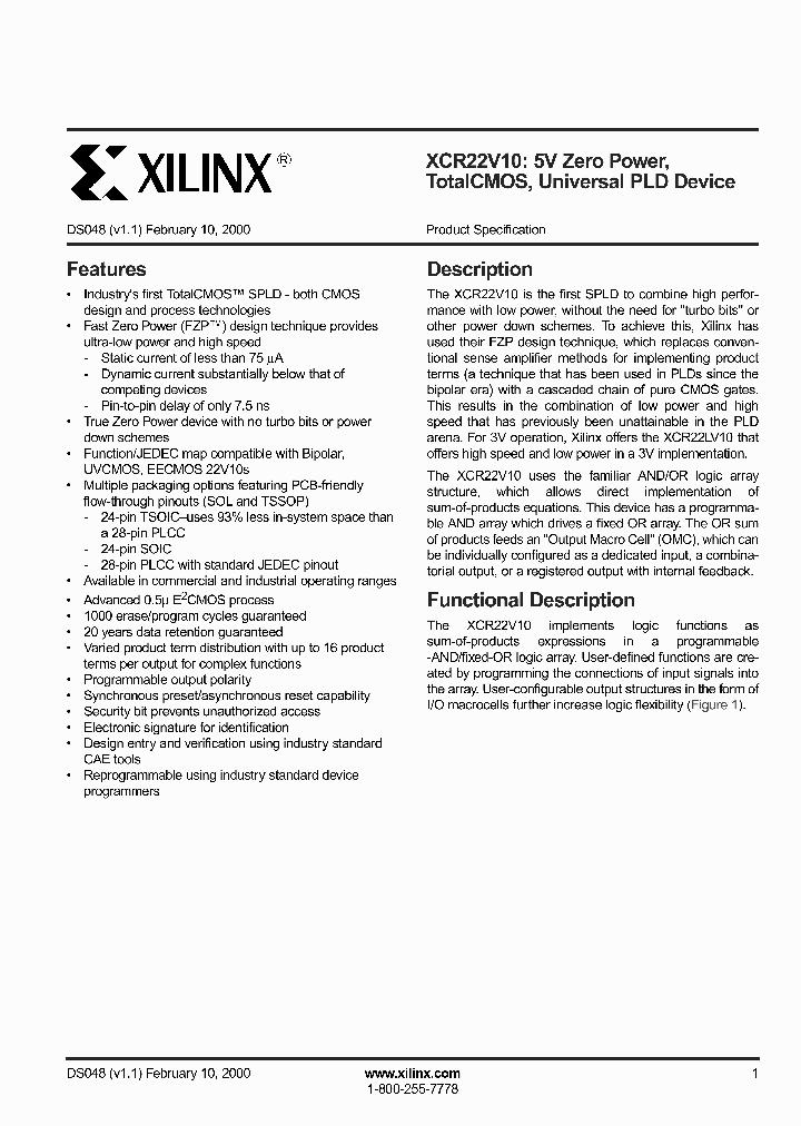 XCR22V10_350618.PDF Datasheet