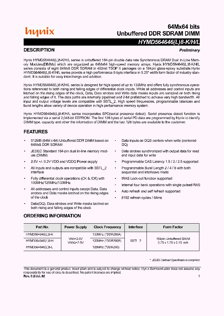 HYMD564646L8_353433.PDF Datasheet