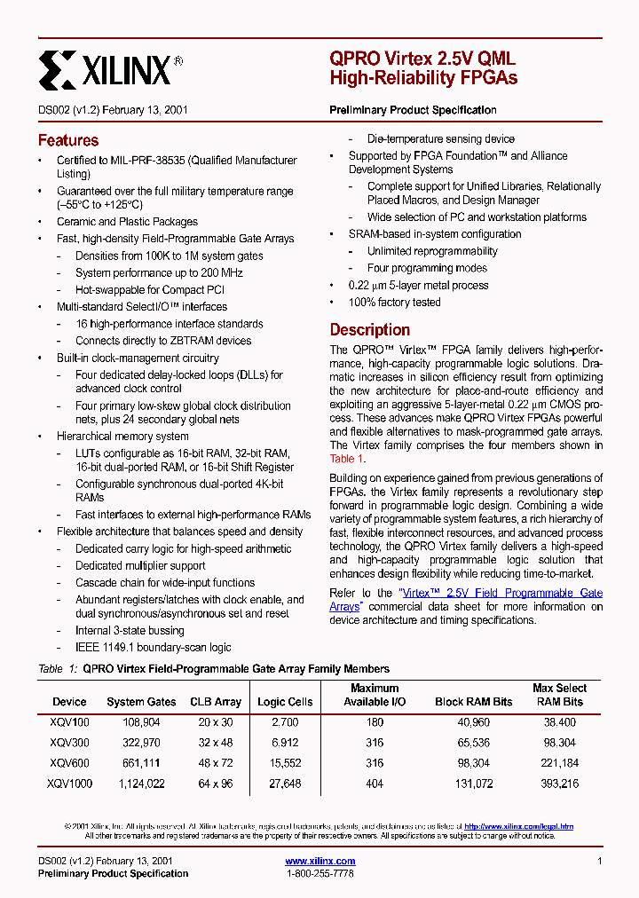 XQV1000_354121.PDF Datasheet