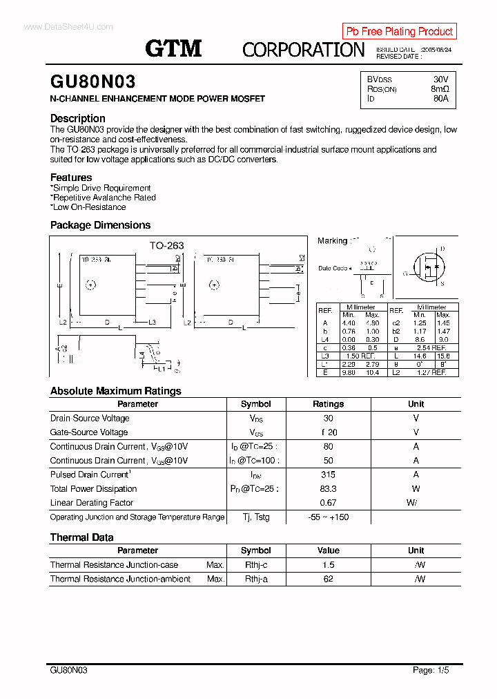 GU80N03_253784.PDF Datasheet