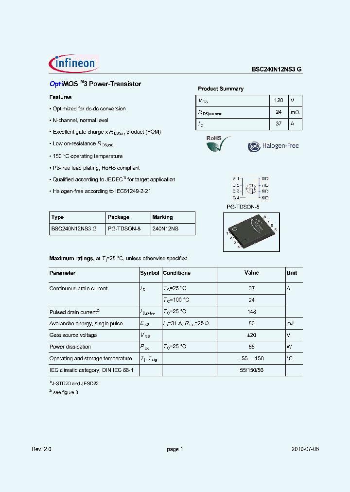 BSC240N12NS3G_627647.PDF Datasheet