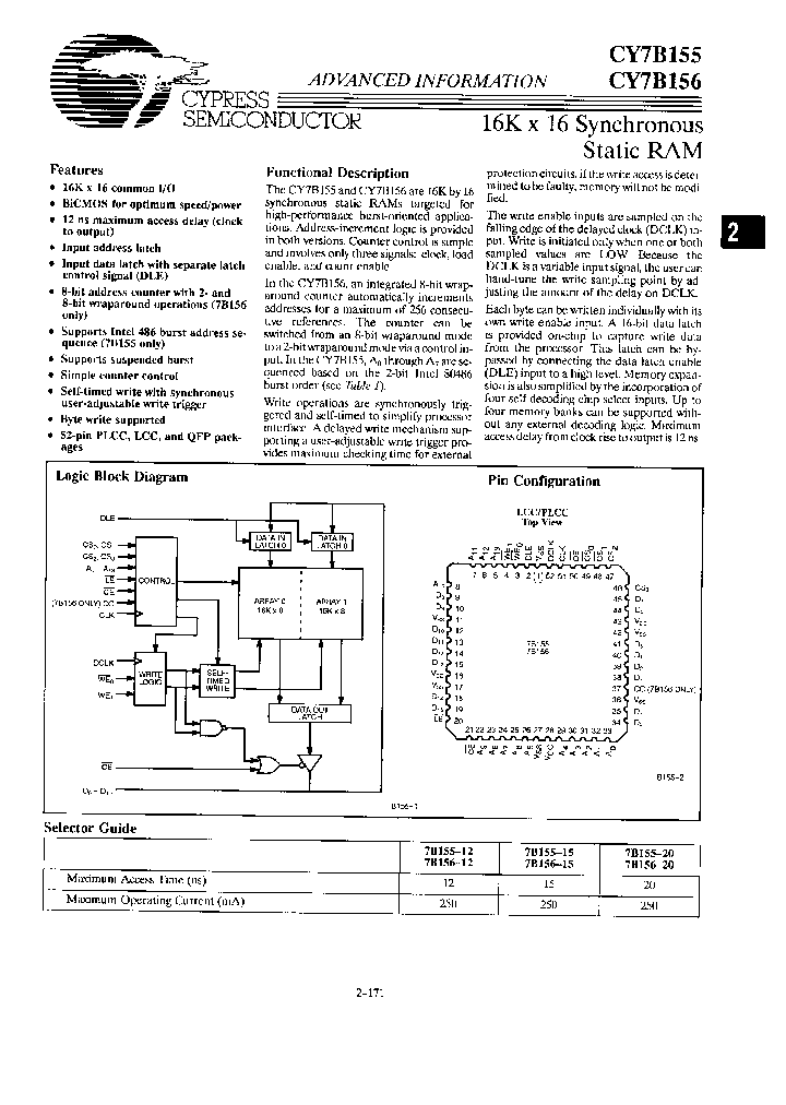 CY7B155-12LC_355173.PDF Datasheet