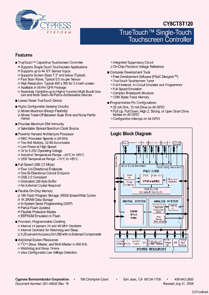 CY8CTST120-56LFXIT_630844.PDF Datasheet