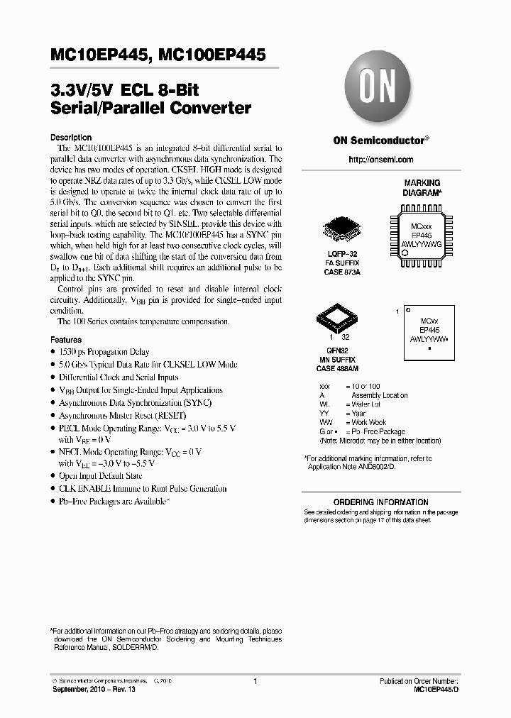 MC100EP445MNG_360655.PDF Datasheet