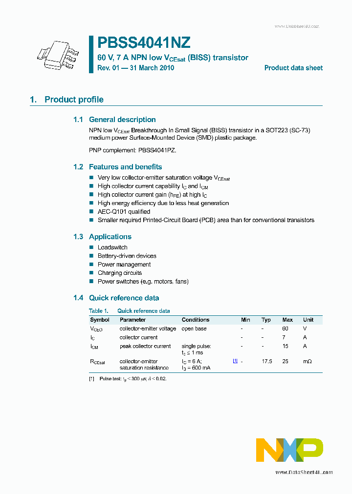 PBSS4041NZ_267514.PDF Datasheet