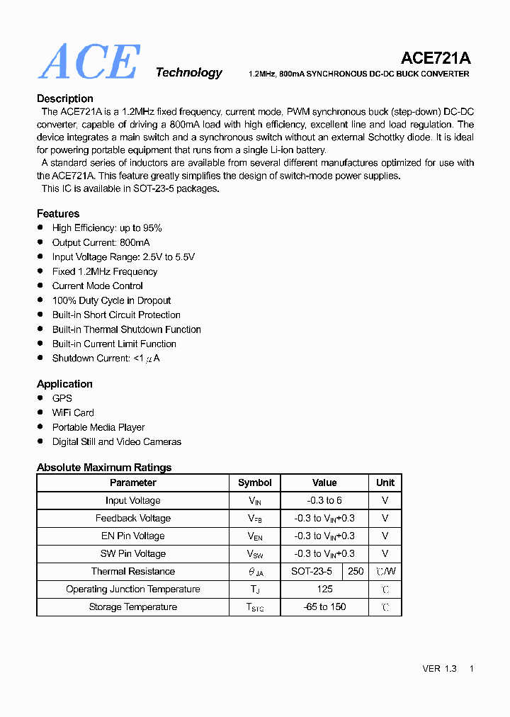 ACE721A_648305.PDF Datasheet