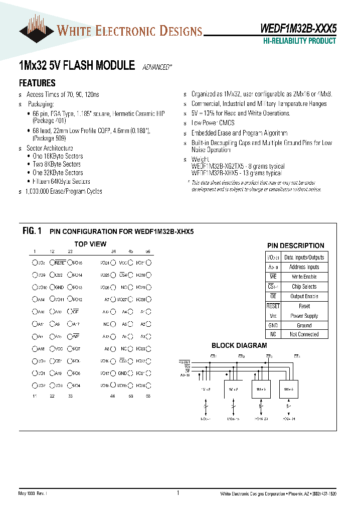 WEDF1M32B-905_365983.PDF Datasheet
