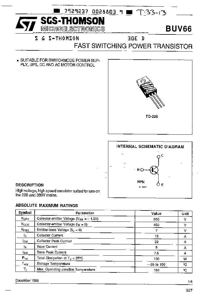 BUV66_367289.PDF Datasheet