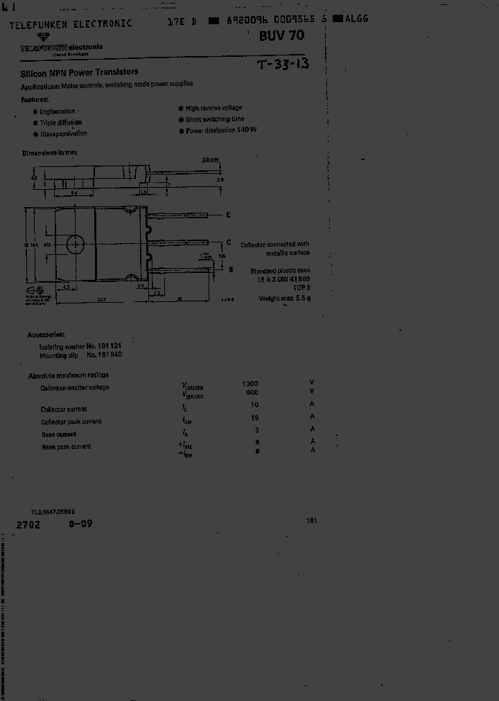 BUV70_367290.PDF Datasheet