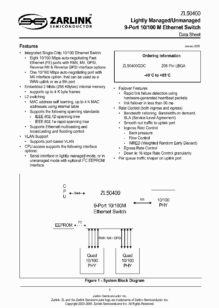 ZL50400_368360.PDF Datasheet