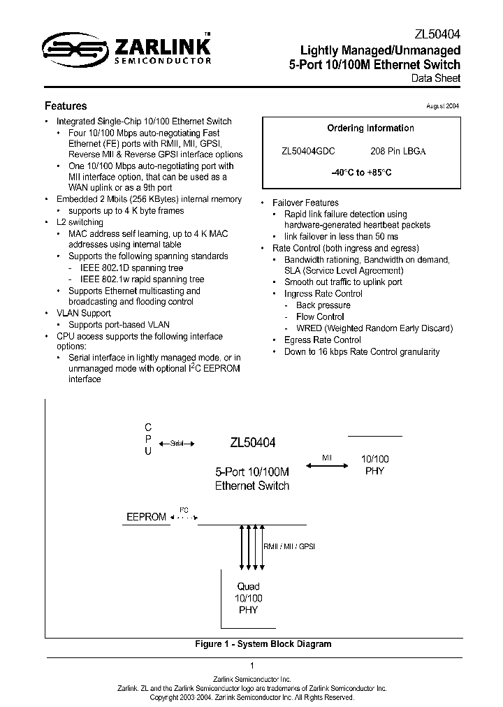 ZL50404_368361.PDF Datasheet