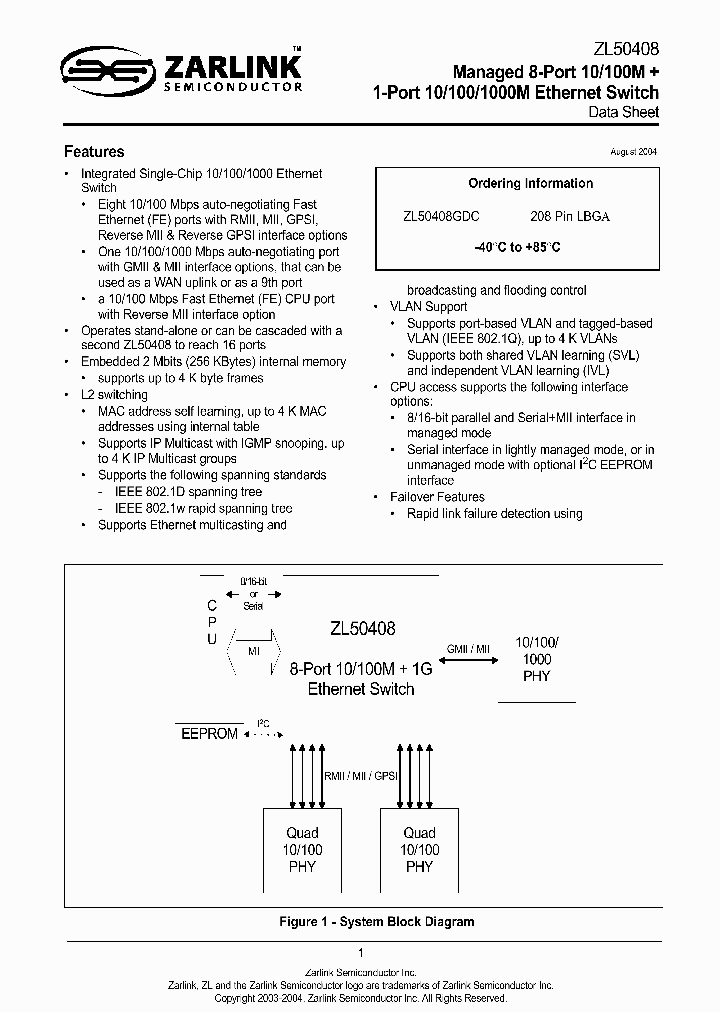 ZL50408_368364.PDF Datasheet