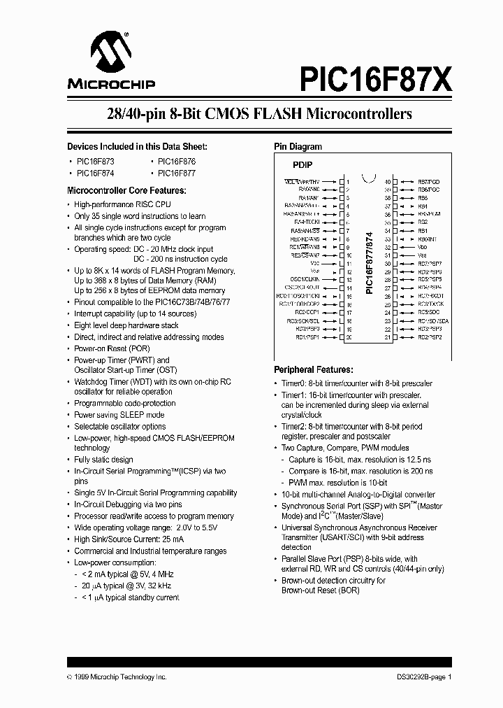 PIC16F873T-04SO_371182.PDF Datasheet