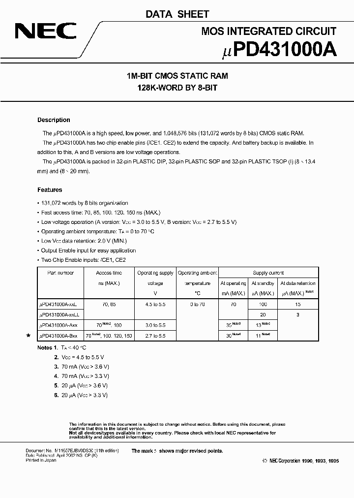 UPD431000AGZ-B15-KKH_307754.PDF Datasheet