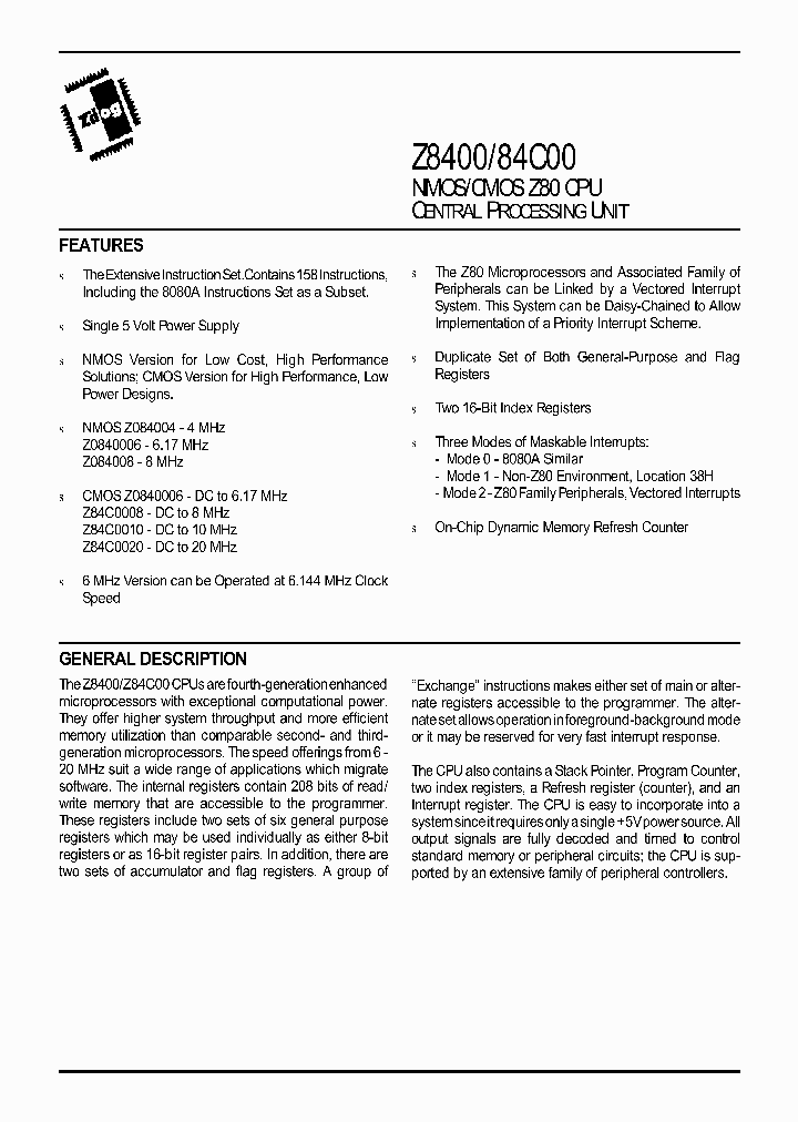 Z8400_373085.PDF Datasheet