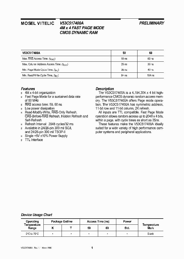 V53C517400A_373995.PDF Datasheet