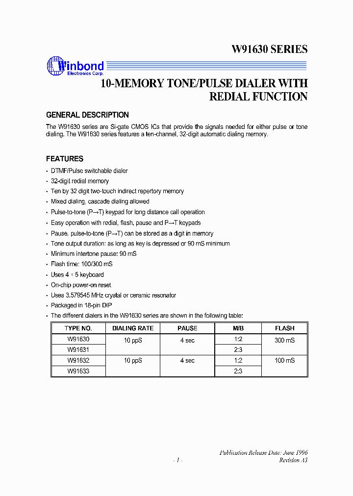 W91630_310079.PDF Datasheet