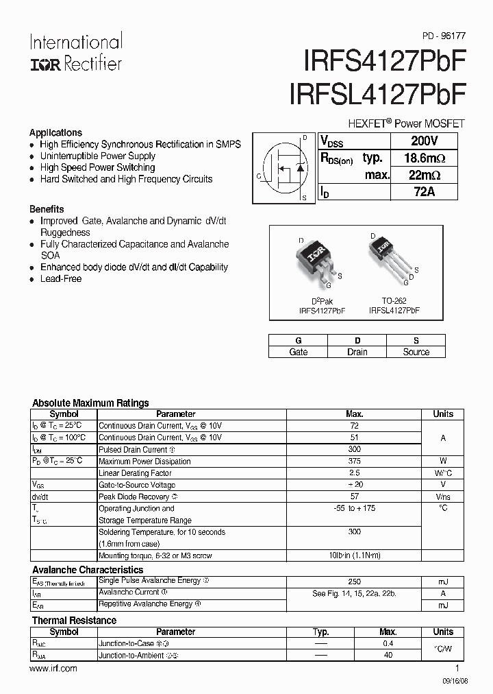 IRFS4127PBF_685335.PDF Datasheet