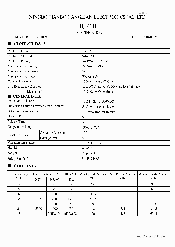 HJR-4102_310356.PDF Datasheet