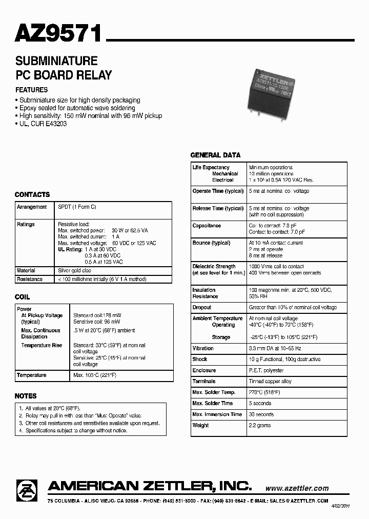 AZ9571-1C-9DE_698832.PDF Datasheet