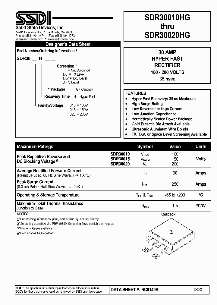 SDR30010HG_703053.PDF Datasheet