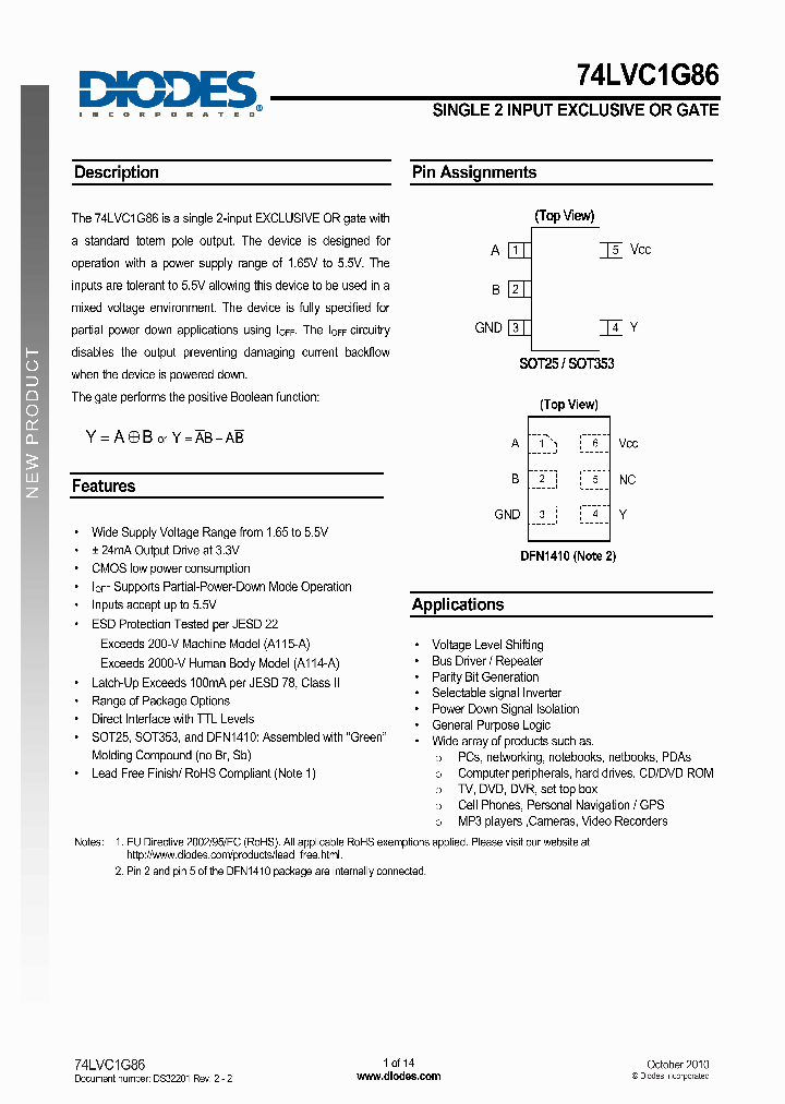 74LVC1G86_703141.PDF Datasheet