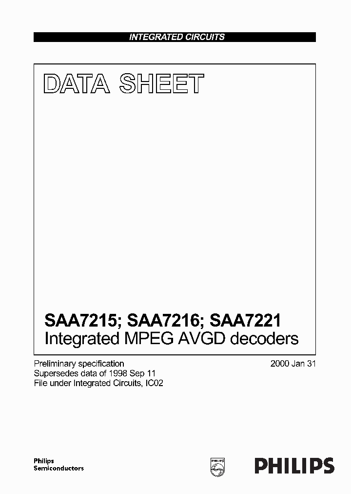 SAA7215HS_709434.PDF Datasheet