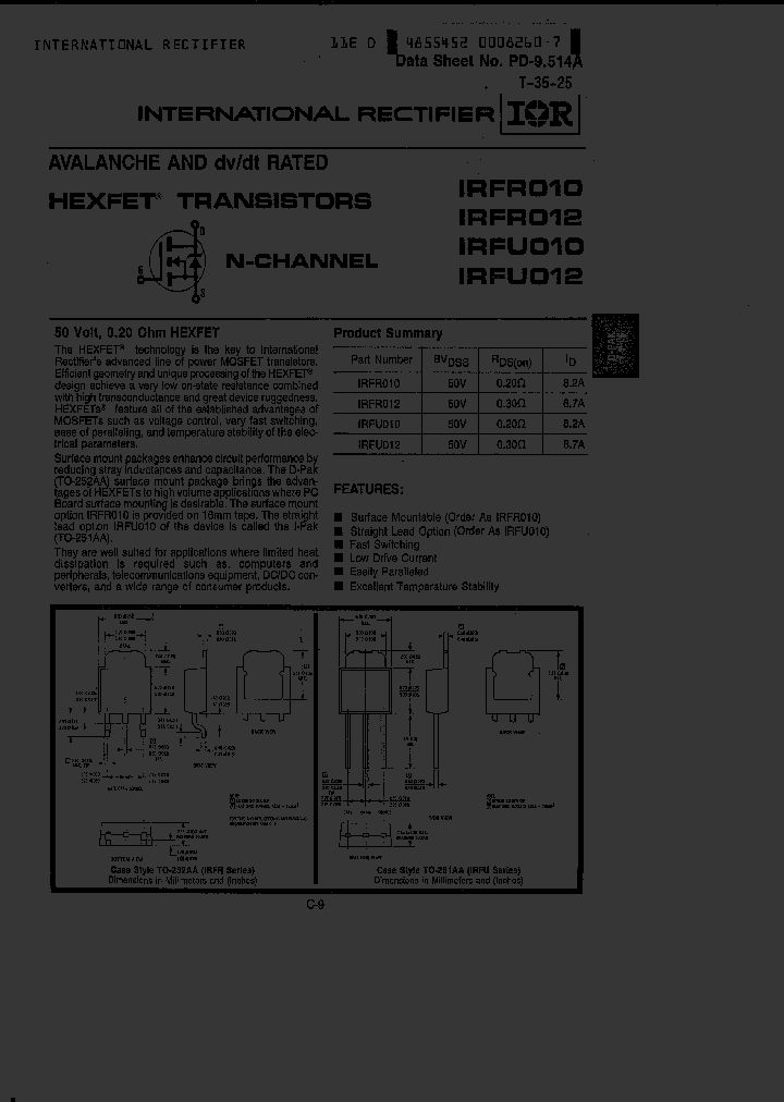 IRFR010_317294.PDF Datasheet