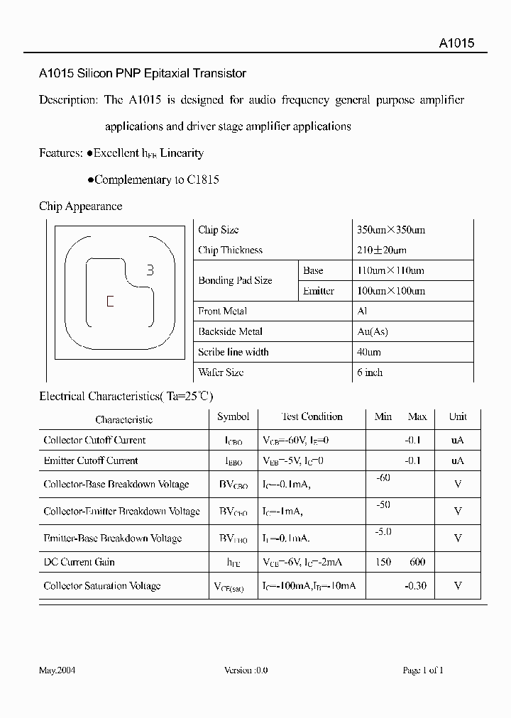 A1015_316948.PDF Datasheet