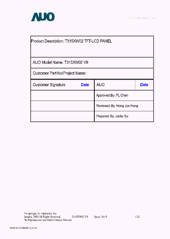 T315XW02-V9_318488.PDF Datasheet