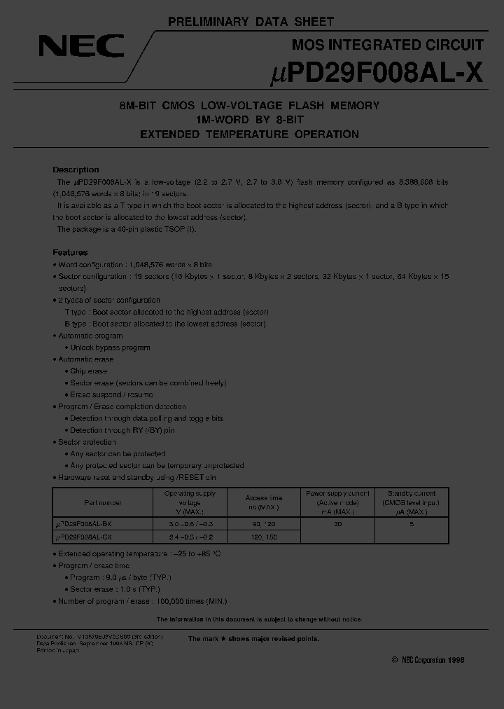 UPD29F008ALGZ-C12BXLJH_383033.PDF Datasheet