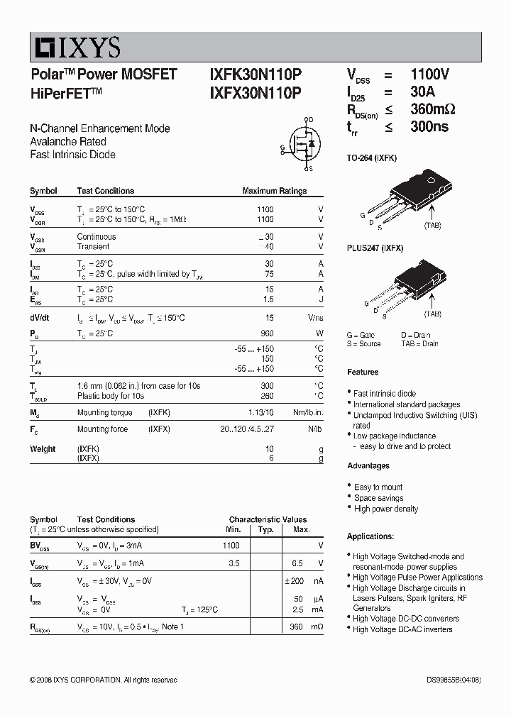 IXFX30N110P_721914.PDF Datasheet