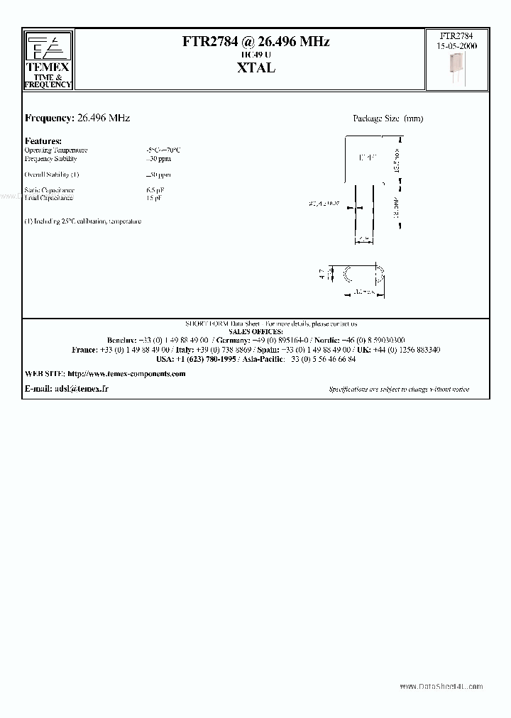 FTR2784_319426.PDF Datasheet