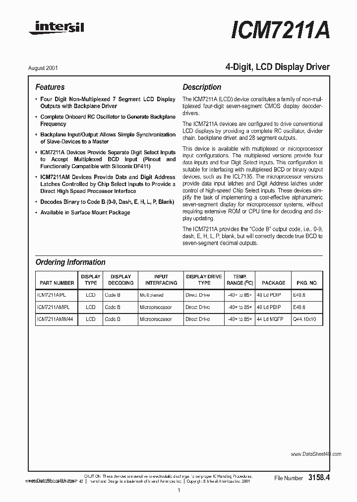 ICM7211A_319934.PDF Datasheet