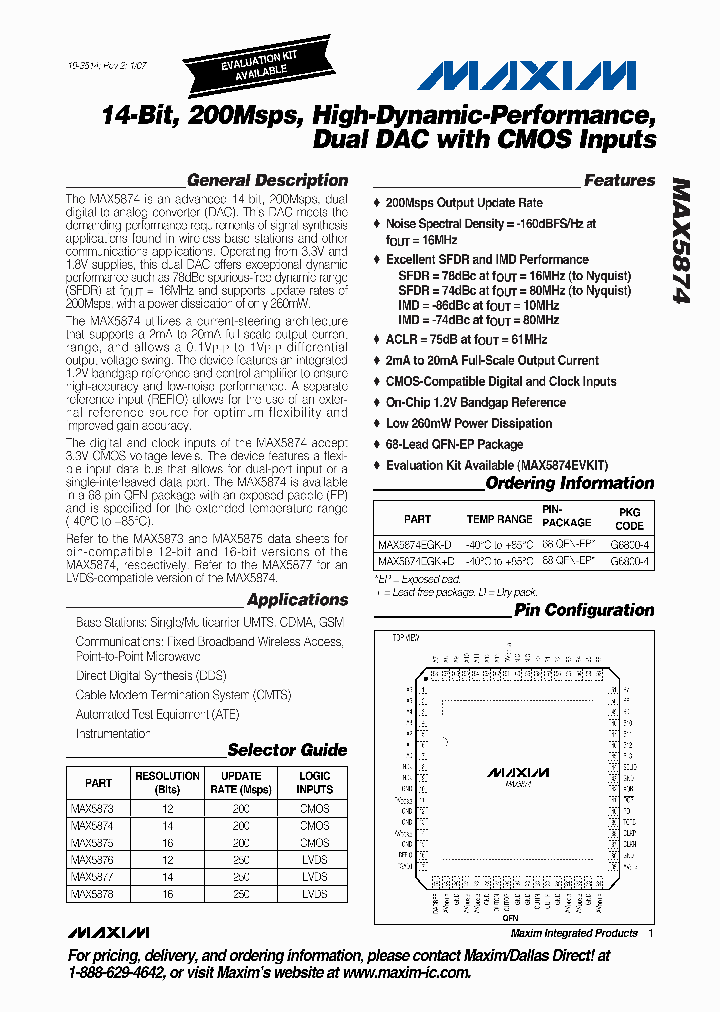 MAX5874EGKD_387379.PDF Datasheet