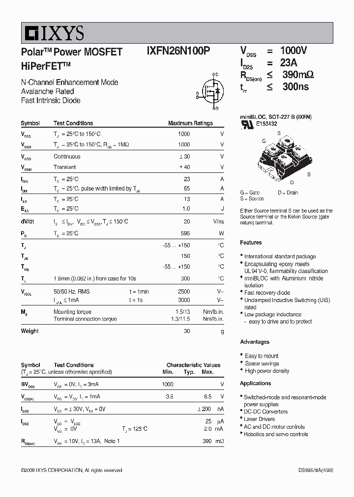 IXFN26N100P_730517.PDF Datasheet