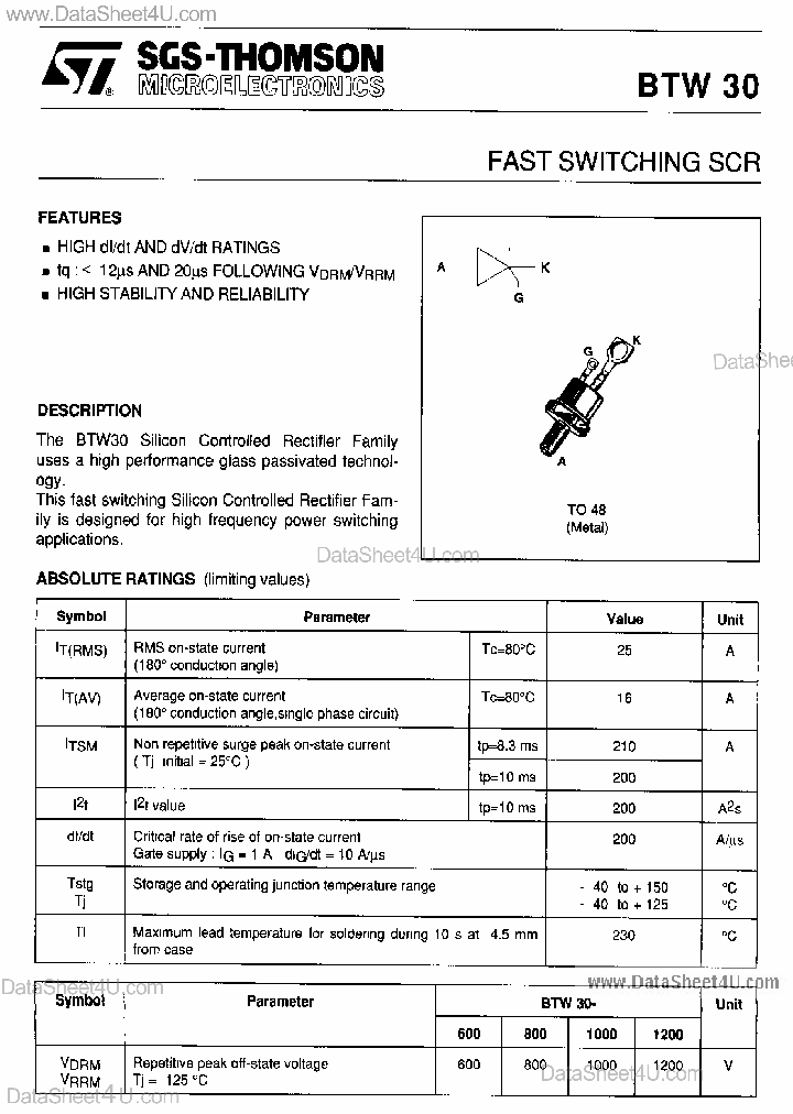 BTW30_330983.PDF Datasheet
