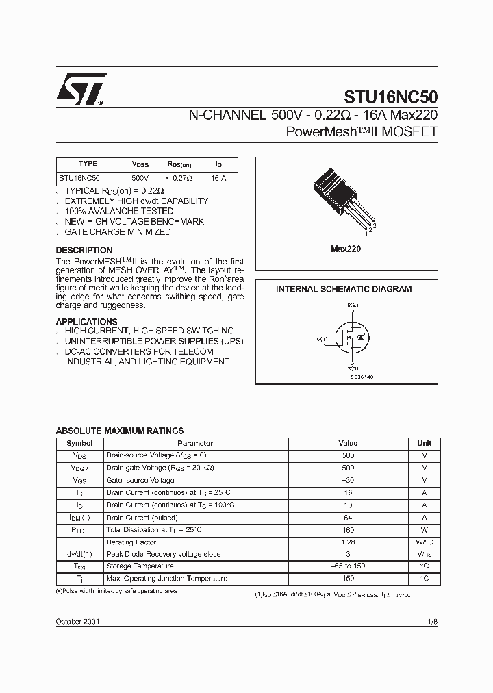 STU16NC50_363344.PDF Datasheet