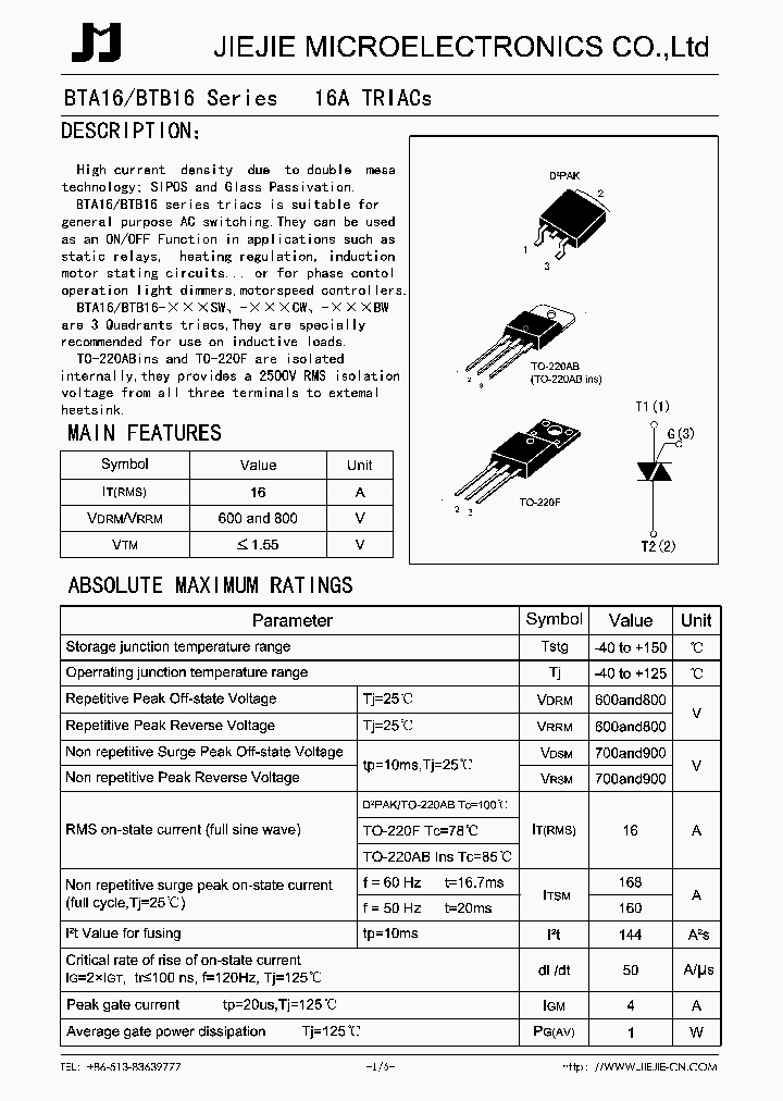 BTA16-800BG_741777.PDF Datasheet