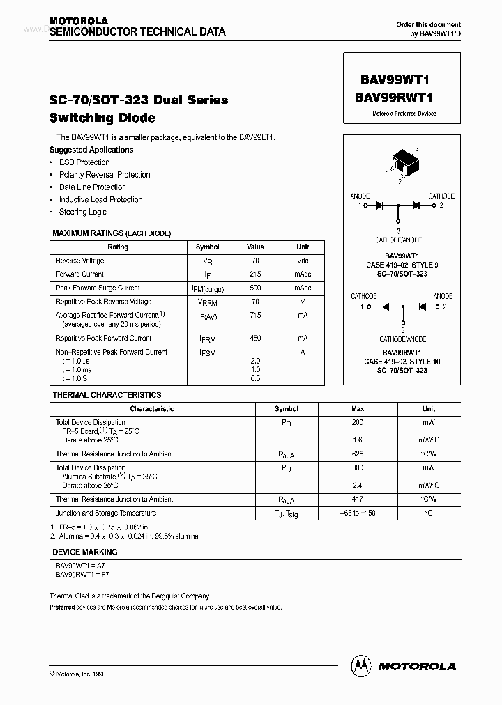 BAV99WT1_332308.PDF Datasheet