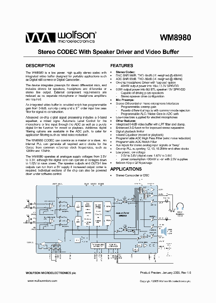 WM8980GEFLRV_748907.PDF Datasheet