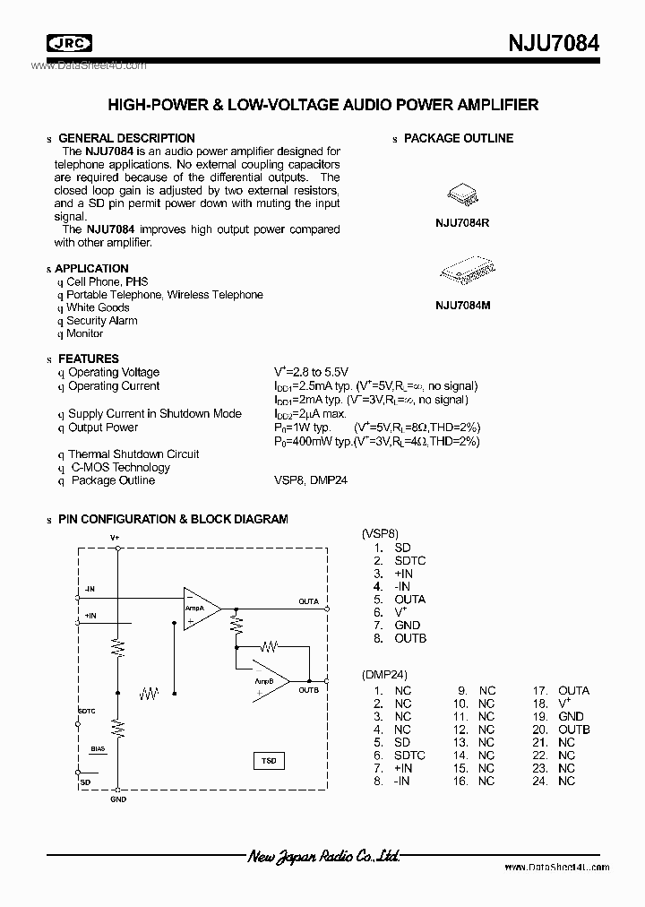 NJU7084_390333.PDF Datasheet