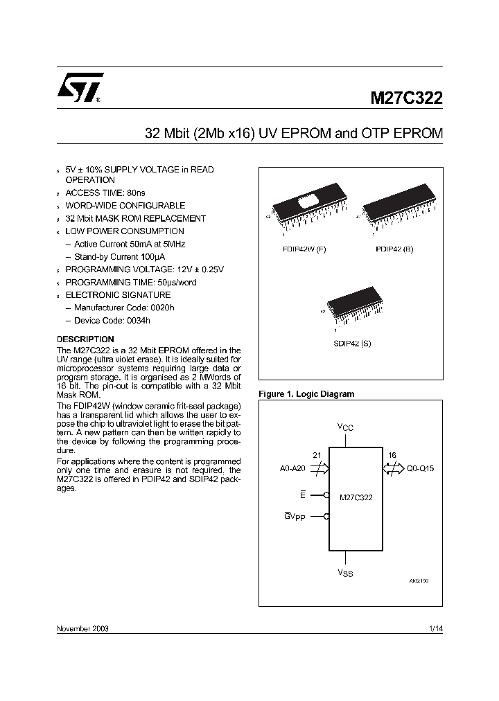 M27C322-100F1_400806.PDF Datasheet