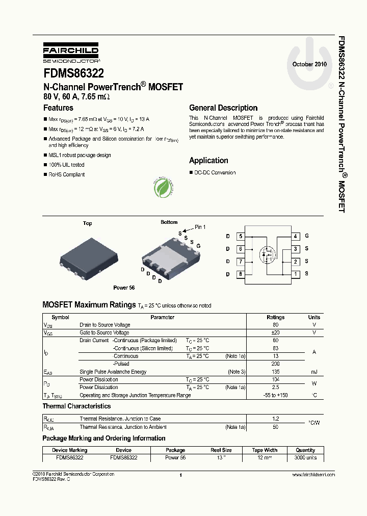 FDMS86322_429154.PDF Datasheet