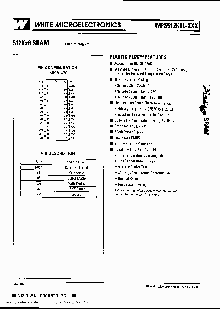 WPS512K8LB-70TFM_446865.PDF Datasheet